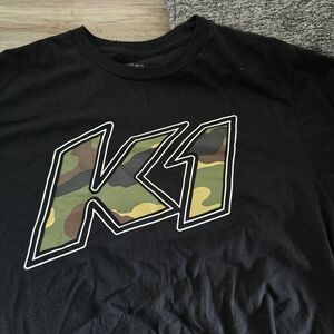 Black and Green Camo Graphic Short Sleeve Tee